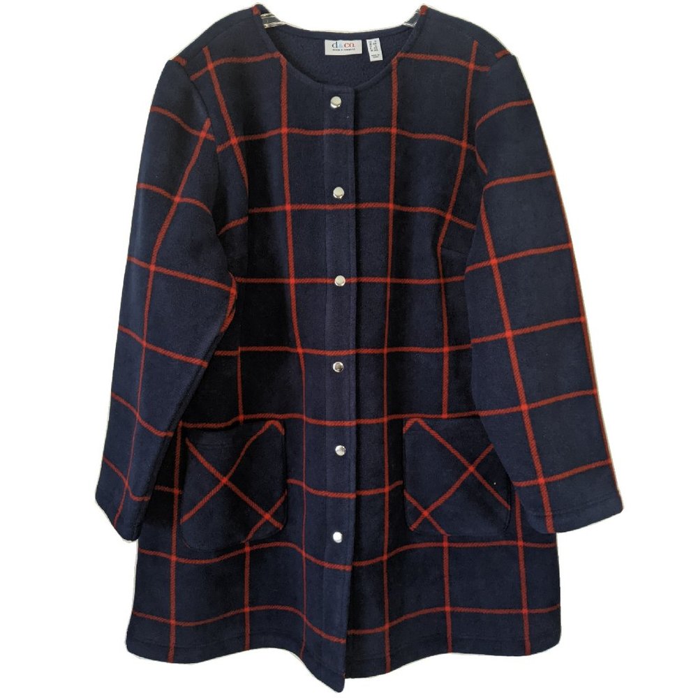 Denim & Co. Printed Fleece Bonded with Sherpa Snap